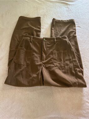 Women's Brown Ribbed Corduroy Pants